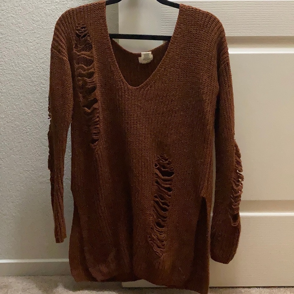 Distressed sweater